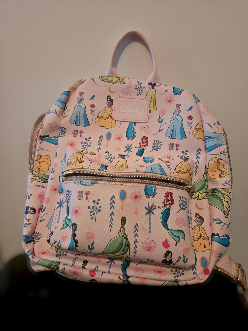 Disney Pastel Pink Princess Pattern Mini Backpack